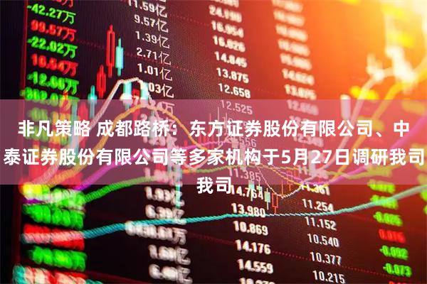 非凡策略 成都路桥：东方证券股份有限公司、中泰证券股份有限公司等多家机构于5月27日调研我司