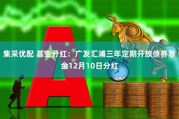 集采优配 基金分红：广发汇浦三年定期开放债券基金12月10日分红