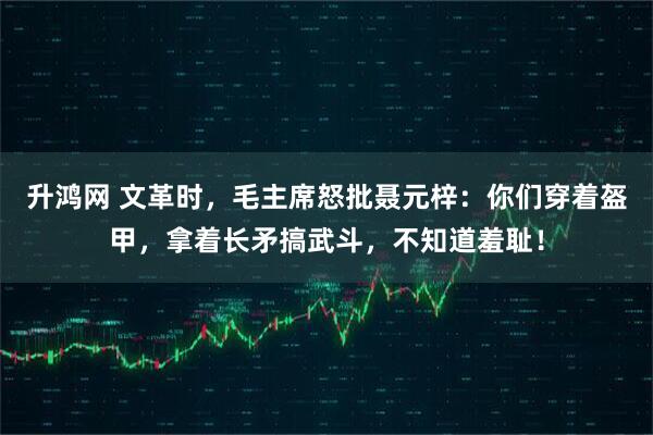 升鸿网 文革时，毛主席怒批聂元梓：你们穿着盔甲，拿着长矛搞武斗，不知道羞耻！